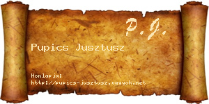 Pupics Jusztusz névjegykártya